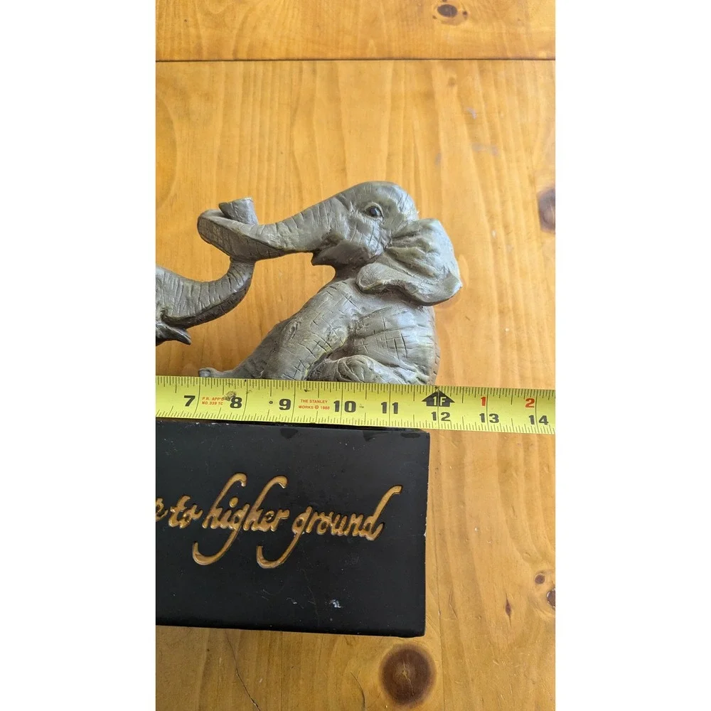 Elephant Figurine Lift Me Up To Higher Ground Inspirational Statue Decor